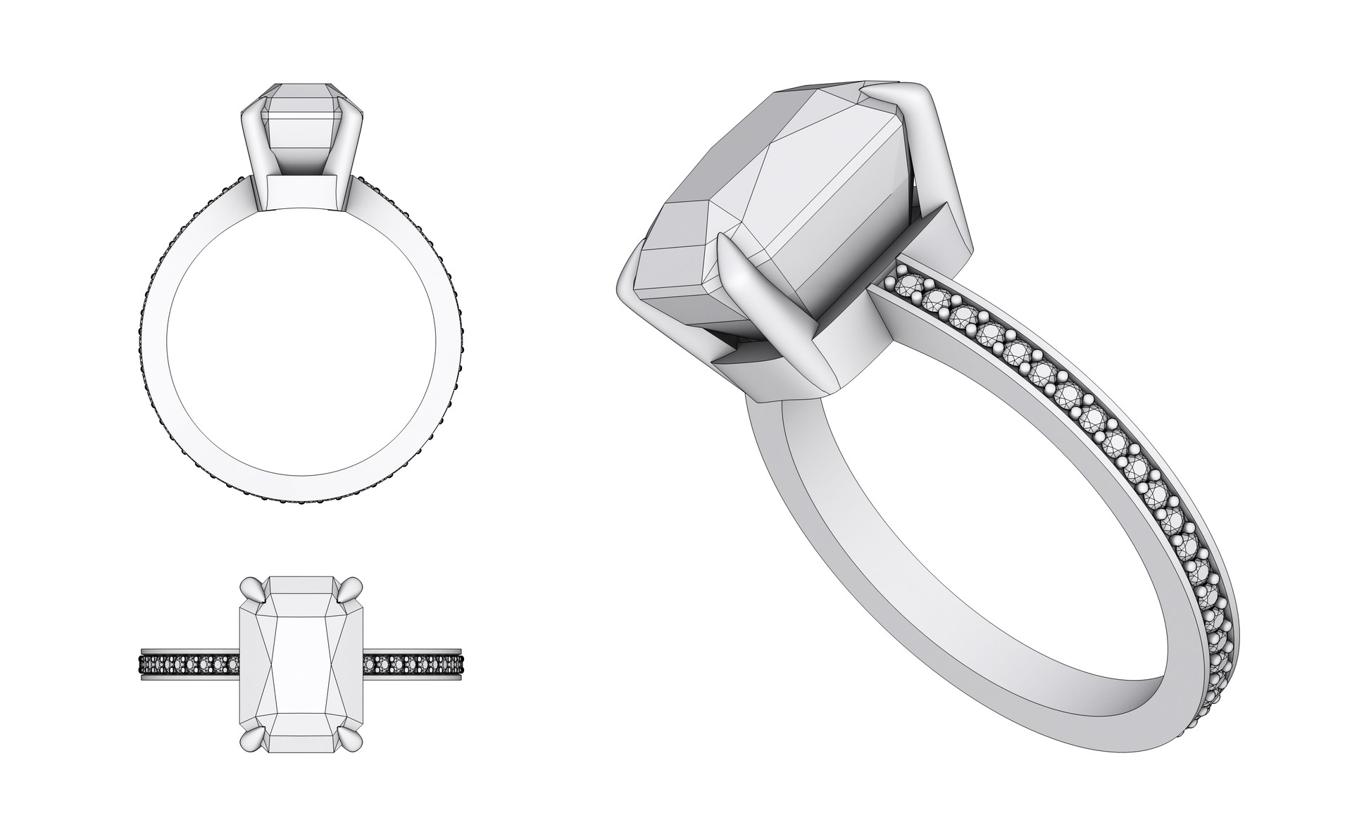 Gemstones ring mock up design